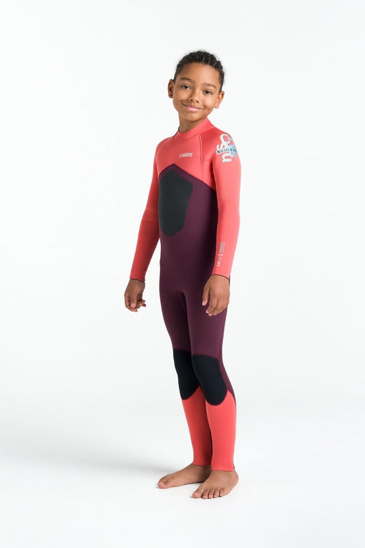 C-Skins NuWave Legend 4/3mm Junior GBS Back Zip Wetsuit 2026 - Rust / Coral Flame / Blue