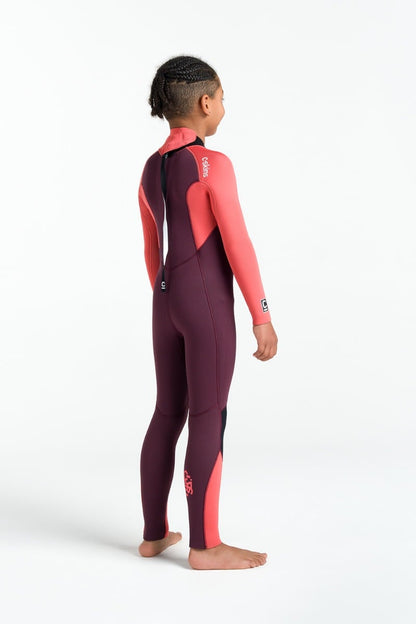 C-Skins NuWave Legend 4/3mm Junior GBS Back Zip Wetsuit 2026 - Rust / Coral Flame / Blue