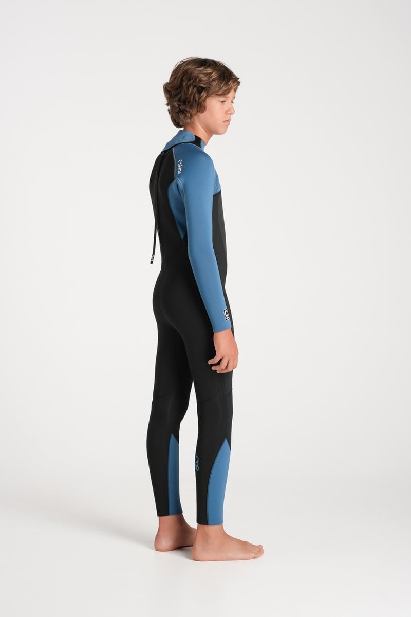C-Skins NuWave Legend 5/4mm Junior GBS Back Zip Wetsuit 2026 - Black / Steel Blue / Aqua