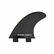 Ocean and Earth Polycarbonate Surfboard Twin Tab Fin Set - Black - Full View