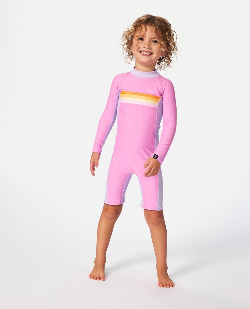 Rip Curl Rainbow Tide Girls Springsuit - Bright Pink | Wetsuit Centre