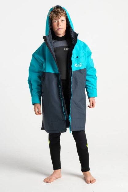 Junior Dry-Series Recycled Long Sleeve Changing Robe - India Ink/Blue Atoll