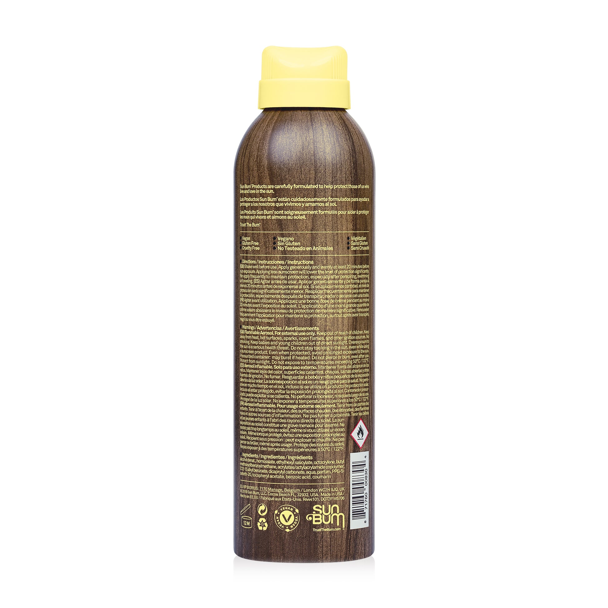 Sun Bum Original SPF 30 Sunscreen Spray back