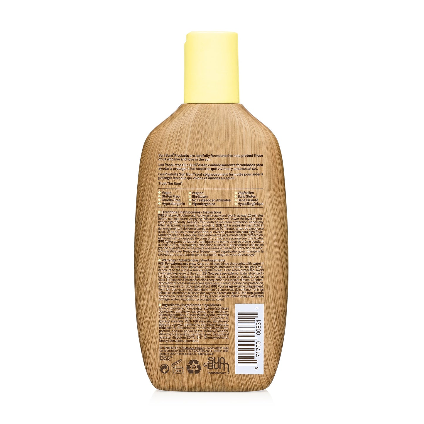 Sun Bum Original SPF 50 Sunscreen Lotion back