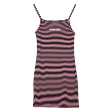 Santa Cruz Womens Strip Logo Emb Dress in Black Stripe