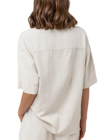 Rhythm Classic Womens Lounge Shirt - Oat - Back