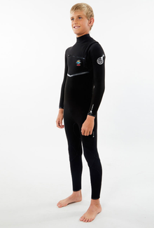 Rip Curl Flashbomb 5/3mm Junior Chest Zip Wetsuit - Black - Front