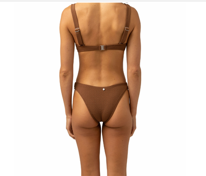 Rhythm Avoca Ring Hi Cut Womens Bikini Bottoms - Chocolate