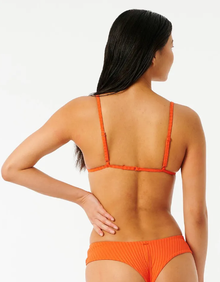 Rip Curl Premium Surf  Banded Fixed Triangle Bikini Top -  Hot Orange