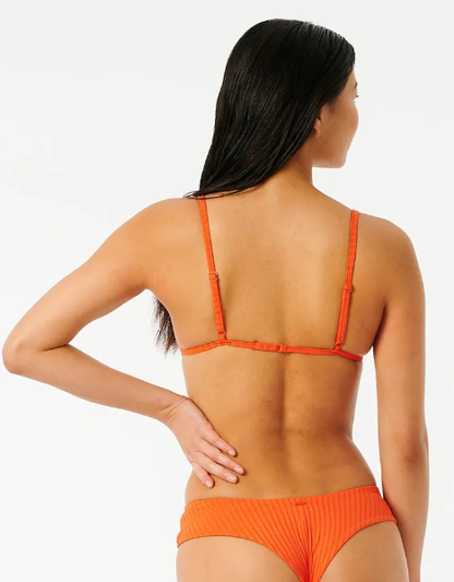 Rip Curl Premium Surf  Banded Fixed Triangle Bikini Top -  Hot Orange