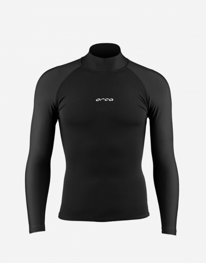 Orca Tango Mens Long Sleeve Thermal Surf Rash Vest - Black