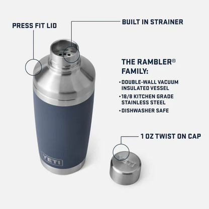 Yeti Rambler 20oz Cocktail Shaker - Stainless Steel/White