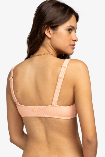 Roxy Rib Roxy Love The Glassy Women's Bikini Top - Salmon