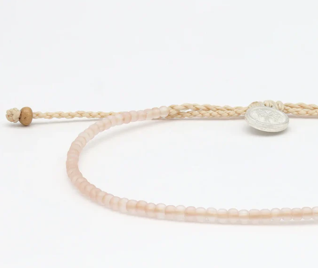 Pineapple Island Ka'anapali Frosted Glass Beaded Anklet - Peach