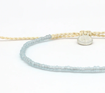 Pineapple Island Ka'anapali Frosted Glass Beaded Bracelet - Light Blue