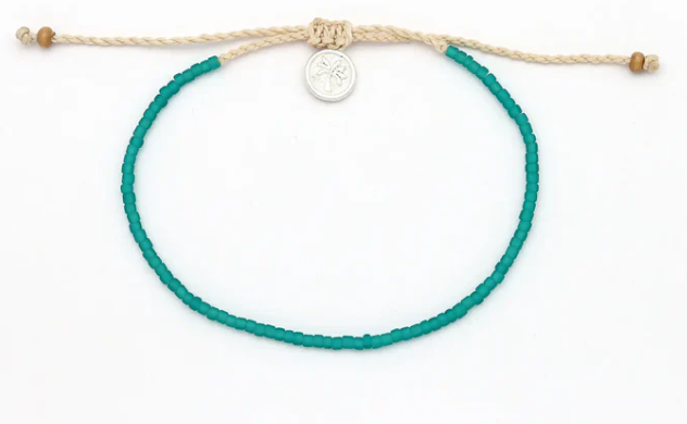 Pineapple Island Ka'anapali Frosted Glass Beaded Bracelet - Turquoise
