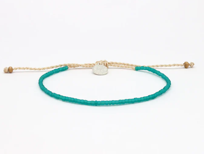 Pineapple Island Ka'anapali Frosted Glass Beaded Bracelet - Turquoise