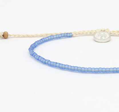 Pineapple Island Ka'anapali Frosted Glass Beaded Bracelet - Blue