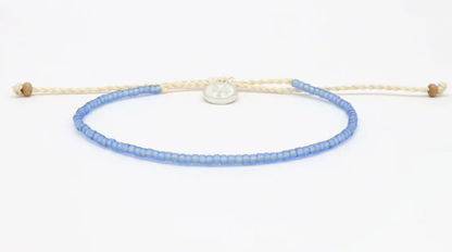 Pineapple Island Ka'anapali Frosted Glass Beaded Anklet - Blue