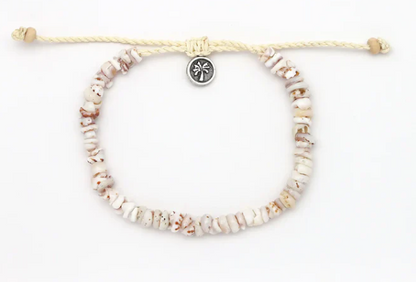 Pineapple Island Shell Beaded Anklet - White