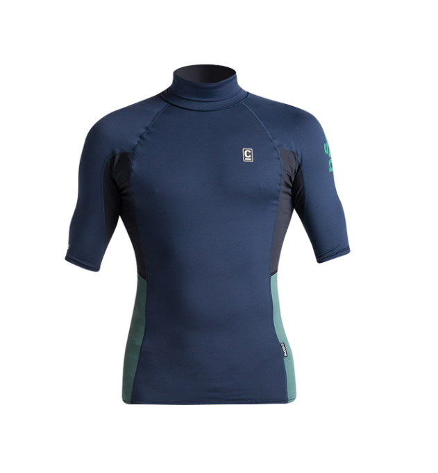 C Skins NuWave Rash X Mens Rash Vest - Blue Stone/Black/Dark Sage