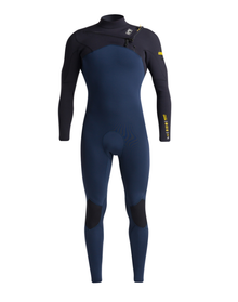 C Skins NuWave Session 3/2mm Mens GBS Chest Zip Summer Wetsuit - Bluestone/Black X/Saffron