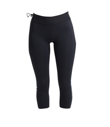 C Skins Solace 1/5mm 3/4 Womens Flatlock Wetsuit Leggings - Raven Black/Tropical C