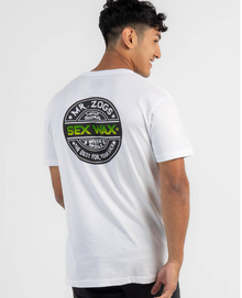 Sexwax Tee Word Fade Green Mens Tee - White