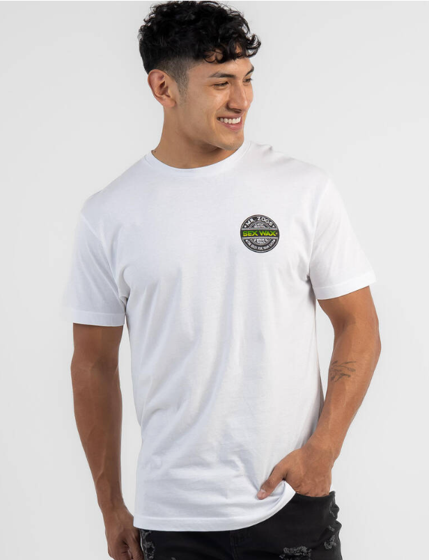 Sexwax Tee Word Fade Green Mens Tee - White