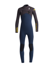 C Skins NuWave Session 4/3mm Junior Chest Zip Wetsuit - Bluestone/Meteor X/ Saffron
