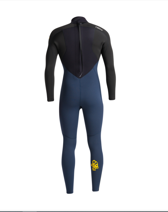 C Skins NuWave Legend 4/3mm Men's GBS Back Zip Wetsuit 2025 - Bluestone/Black/Saffron