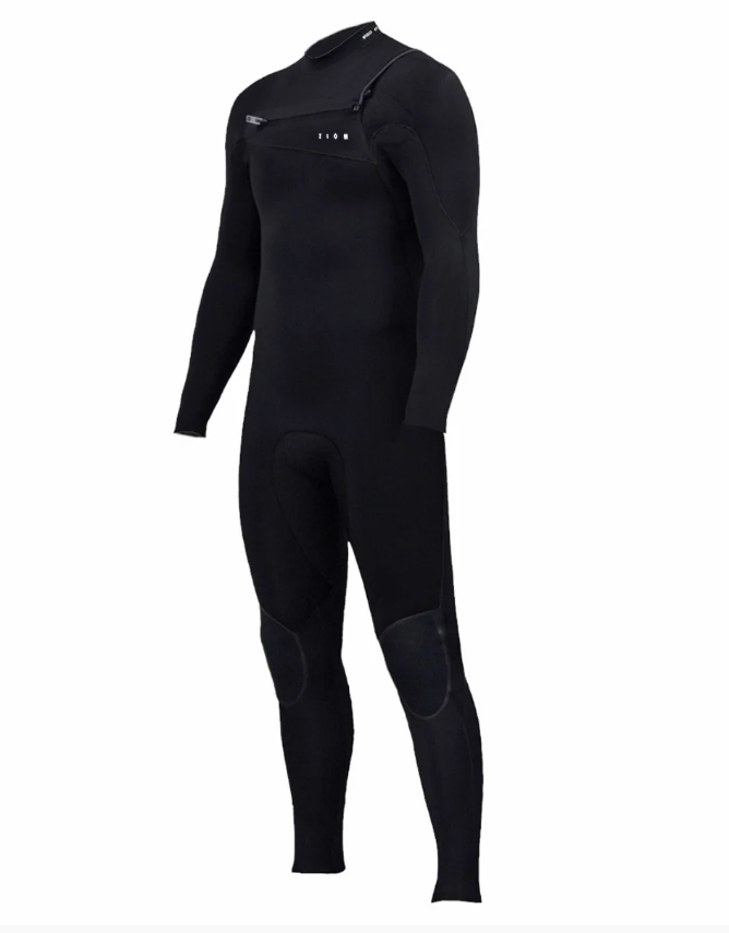 Zion Wesley 3/2mm Mens Chest Zip Summer Wetsuit  - Black