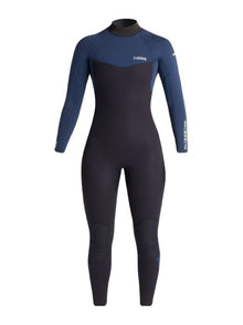 C-Skins NuWave Surflite 5/4/3mm Womens Back Zip Wetsuit - Black/ Bluestone/ Cool Green