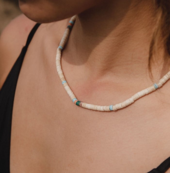 Pineapple Island Surfer Girl Bead Necklace - Multi