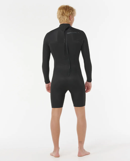 Rip Curl Dawn Patrol 2/2mm Men's Back Zip Long Arm Shorty Wetsuit - Black