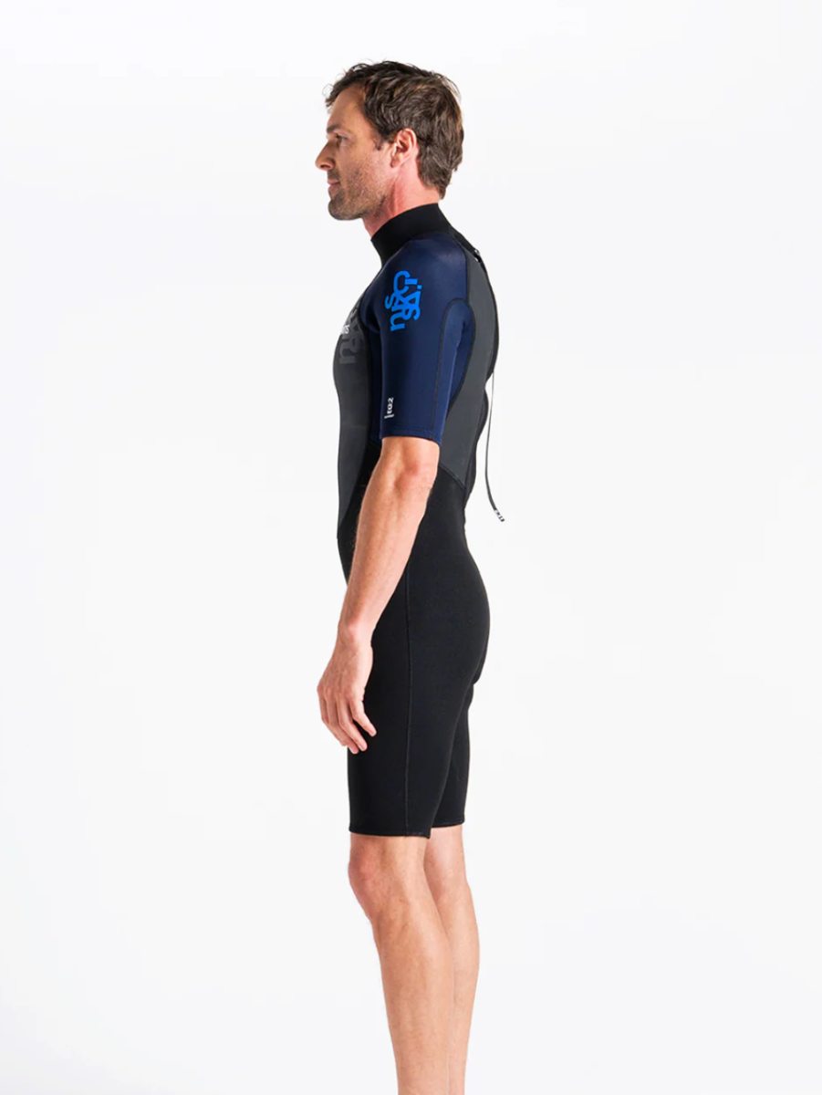 C-Skins Element 3/2mm Mens Back Zip Shorty Wetsuit 2026 - Anthracite/ Black/ Neon Flare