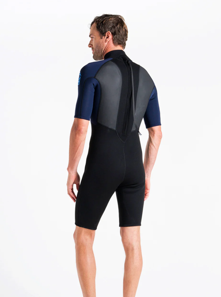 C-Skins Element 3/2mm Mens Back Zip Shorty Wetsuit 2026 - Anthracite/ Black/ Neon Flare