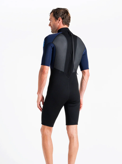 C-Skins Element 3/2mm Mens Back Zip Shorty Wetsuit 2026 - Anthracite/ Black/ Neon Flare