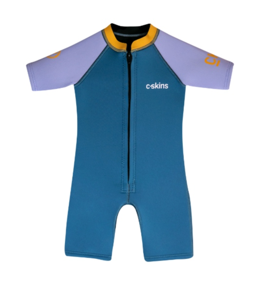 C-Skins NuWave C-KID Baby Front Zip Shorti Wetsuit - Steel Blue/Lilac