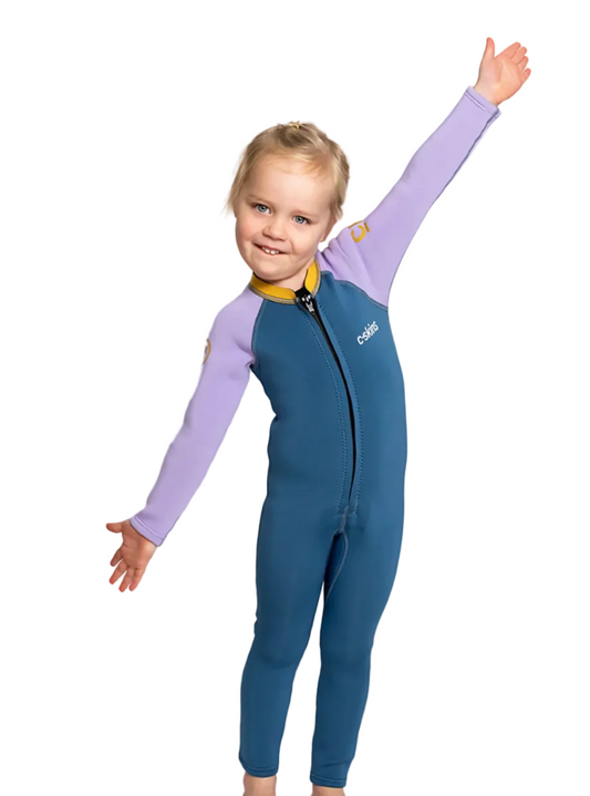C-Skins NuWave C-KID Baby Front Zip Steamer Wetsuit - Steel Blue/ Lilac