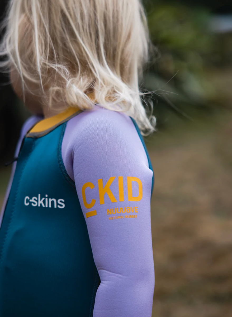 C-Skins NuWave C-KID Baby Front Zip Steamer Wetsuit 2026 - Steel Blue/ Lilac