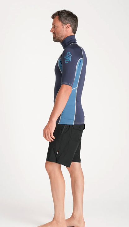 C-Skins NuWave Rash X Mens Rash Vest - Bluestone/Steel Blue