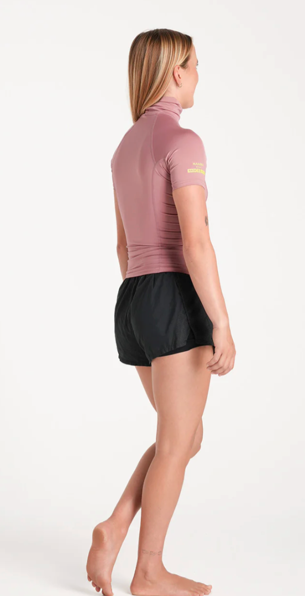 C-Skins NuWave Rash X Womens Short Sleeve Rash Vest - Rose/Lime