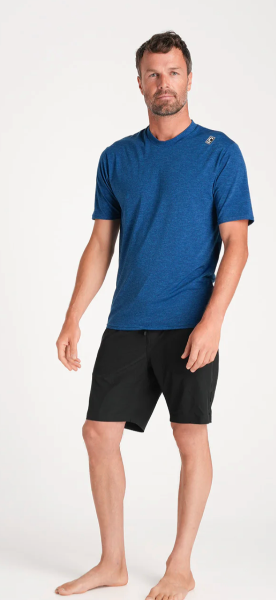 C-Skins NuWave UV Mens Short Sleeve Surf Tee - Deep Blue