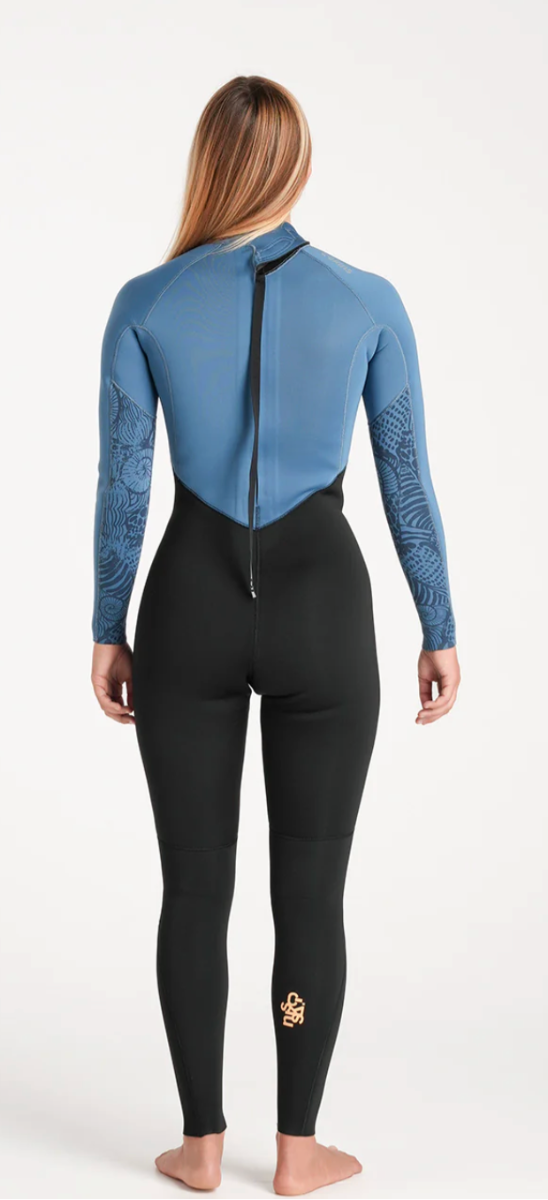 C-Skins NuWave Surflite 3/2mm Womens GBS Back Zip Steamer 2026 - Black/Steel Blue