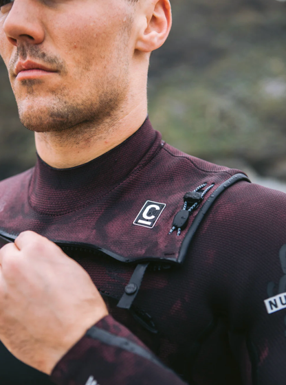 C-Skins NuWave Wired 4/3mm Mens LQS Chest Zip Steamer 2026 - Meteor/ Rust X/ White
