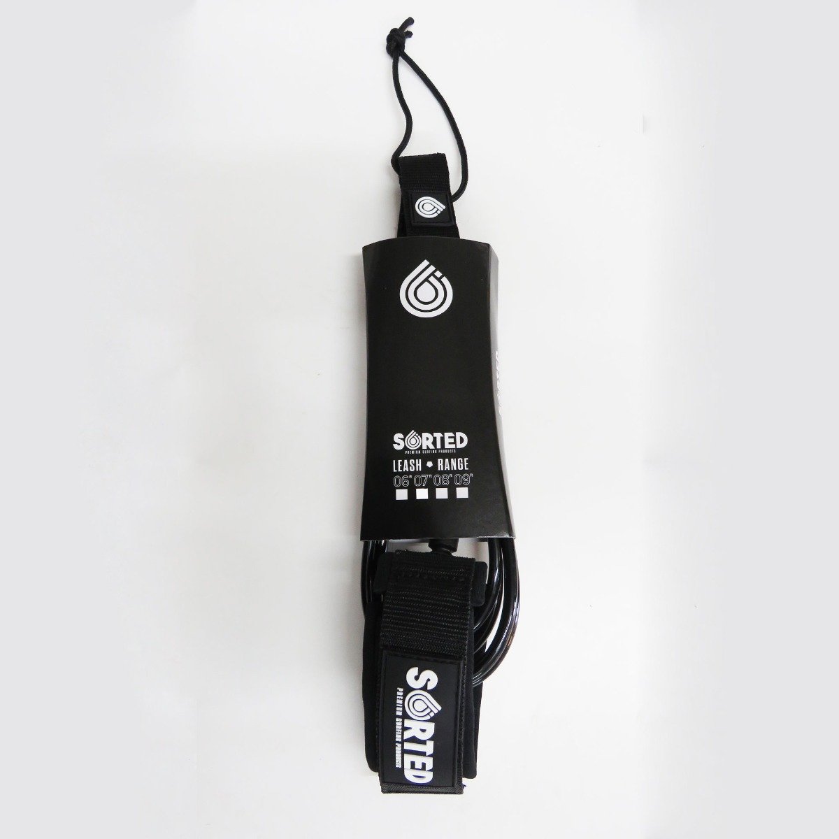 Sorted Surf Shop 8ft Surfboard Leash - Black - Full View