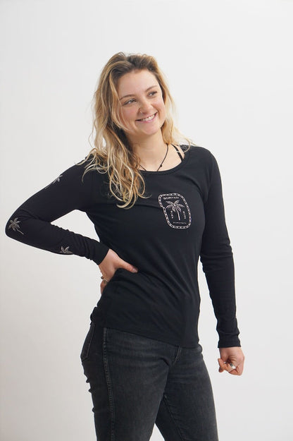 Sorted Surf Shop Long Sleeve Women's Top - Black