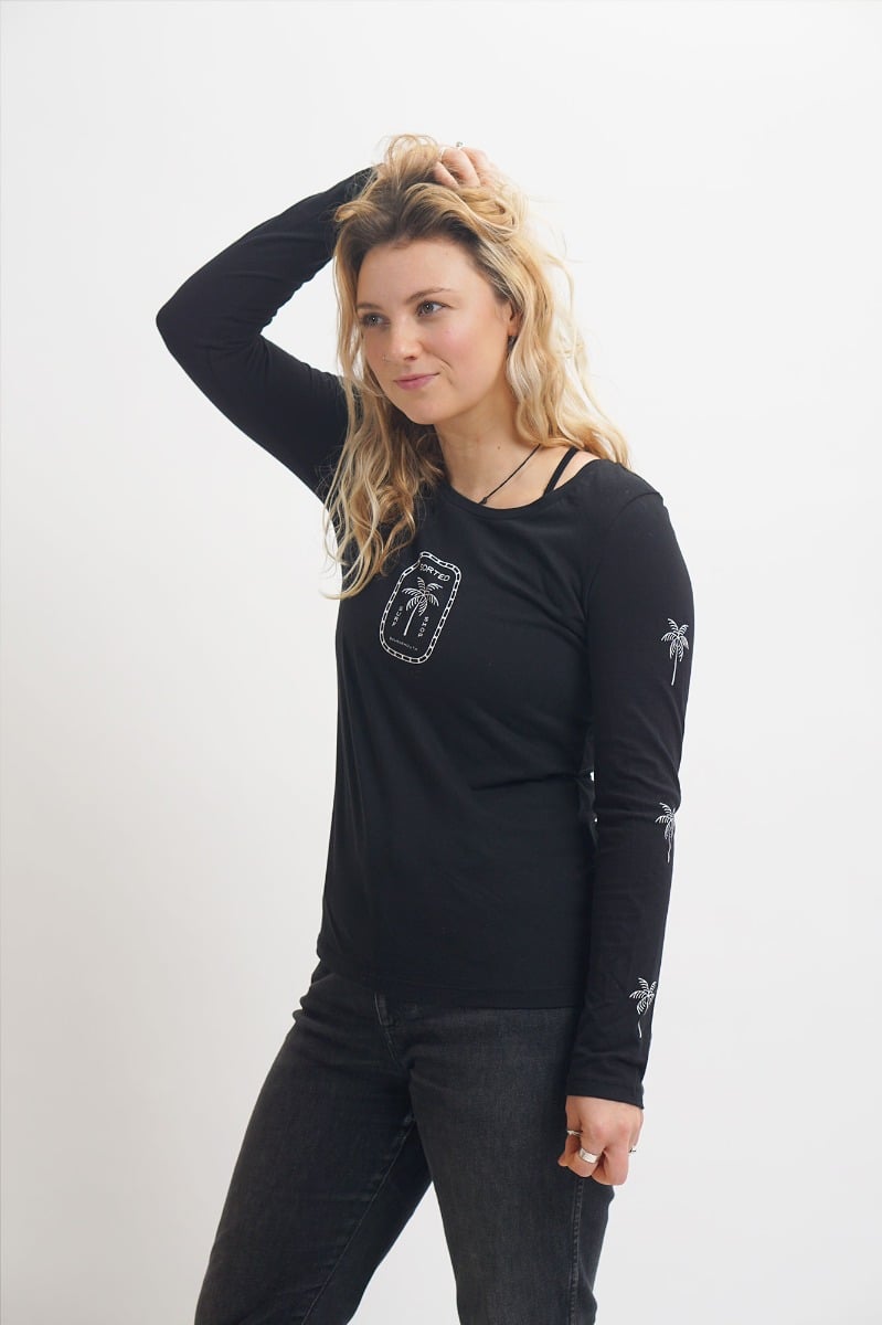 Sorted Surf Shop Long Sleeve Women's Top - Black