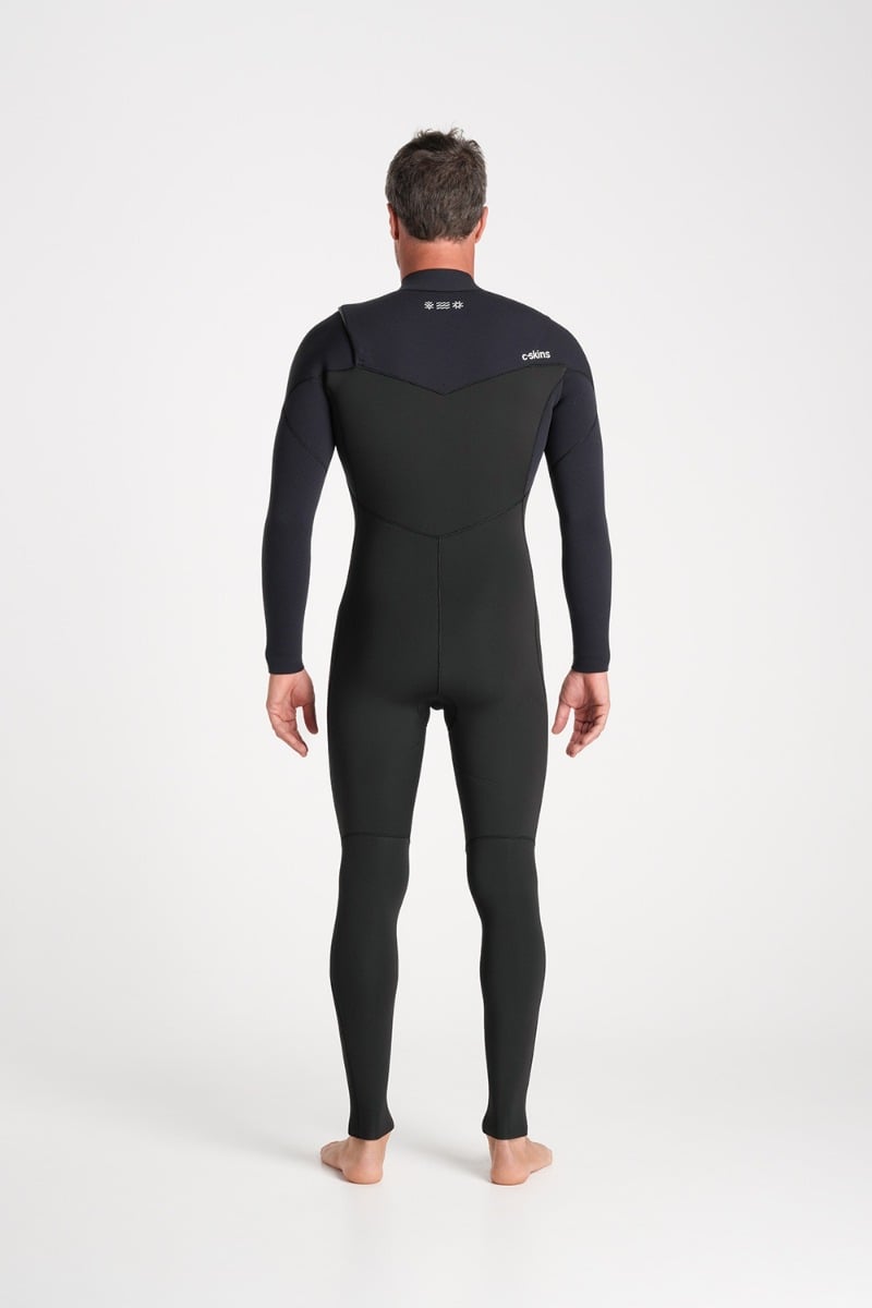 C-Skins NuWave Session 4/3mm Mens GBS Chest Zip Wetsuit 2026 - Black/Black X/Silver